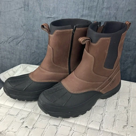 L.L. Bean Brown Leather and Dark Brown Rubber Men’s Rain & Snow Boots LL BEAN Bean Boots 6 main image 2